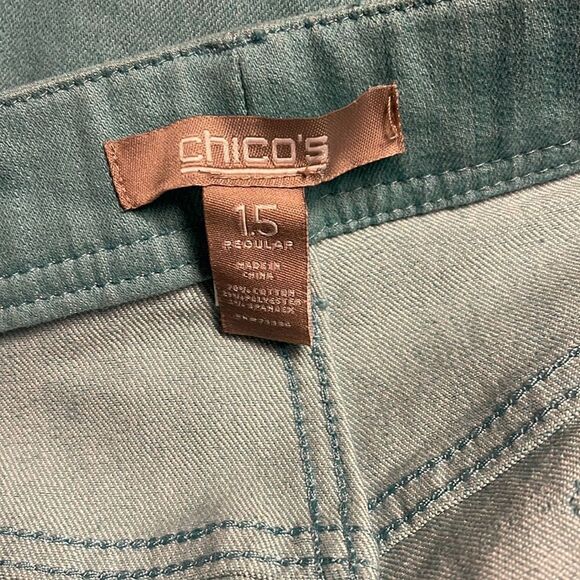 CHICO’s teal Jean color Like New Condition size 15 - Picture 3 of 4